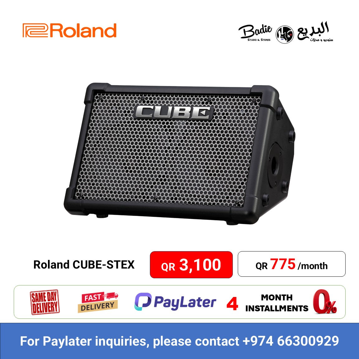Roland CUBE-STEX Street EX 2x8" 50-watt Battery Powered Guitar Combo Amp