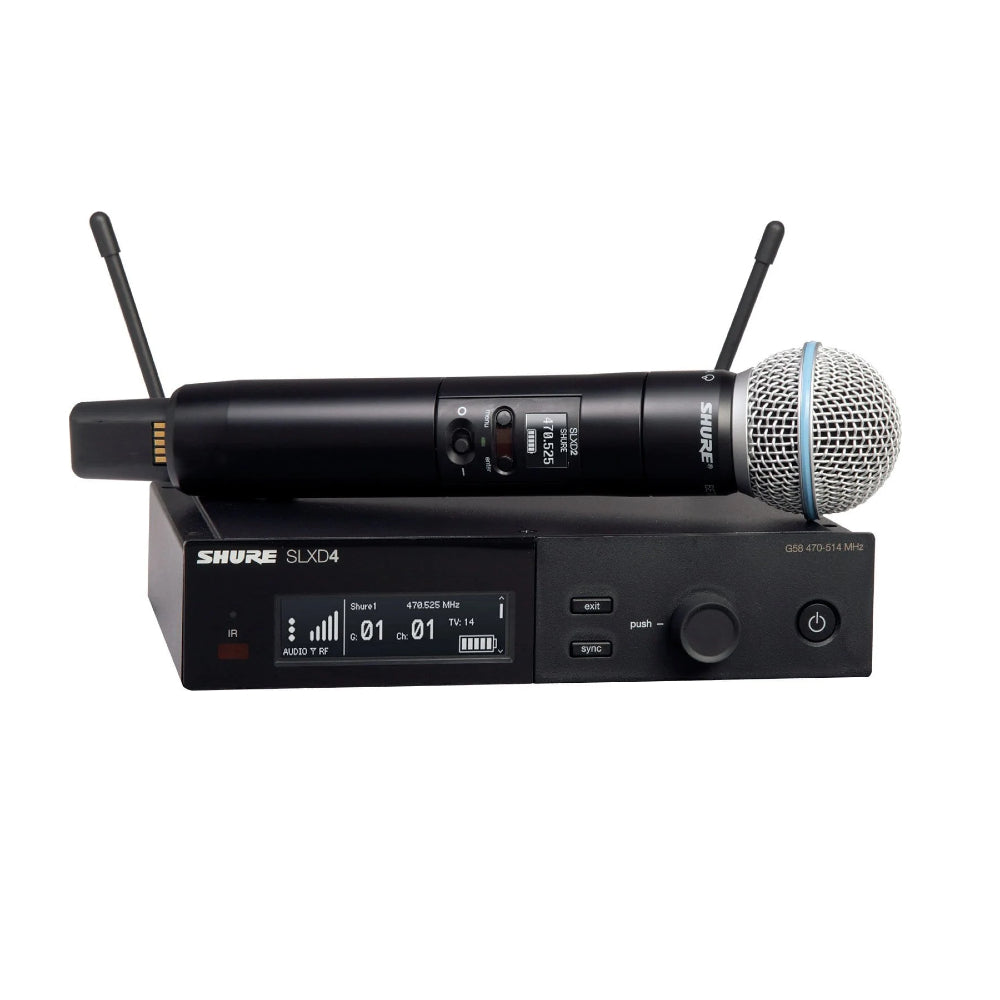 Shure SLXD24/Beta58A Digital Wireless Handheld Microphone System -G59 (470–514 MHz) Shure SLXD24/Beta58A Digital Wireless Handheld Microphone System -G59 (470–514 MHz)