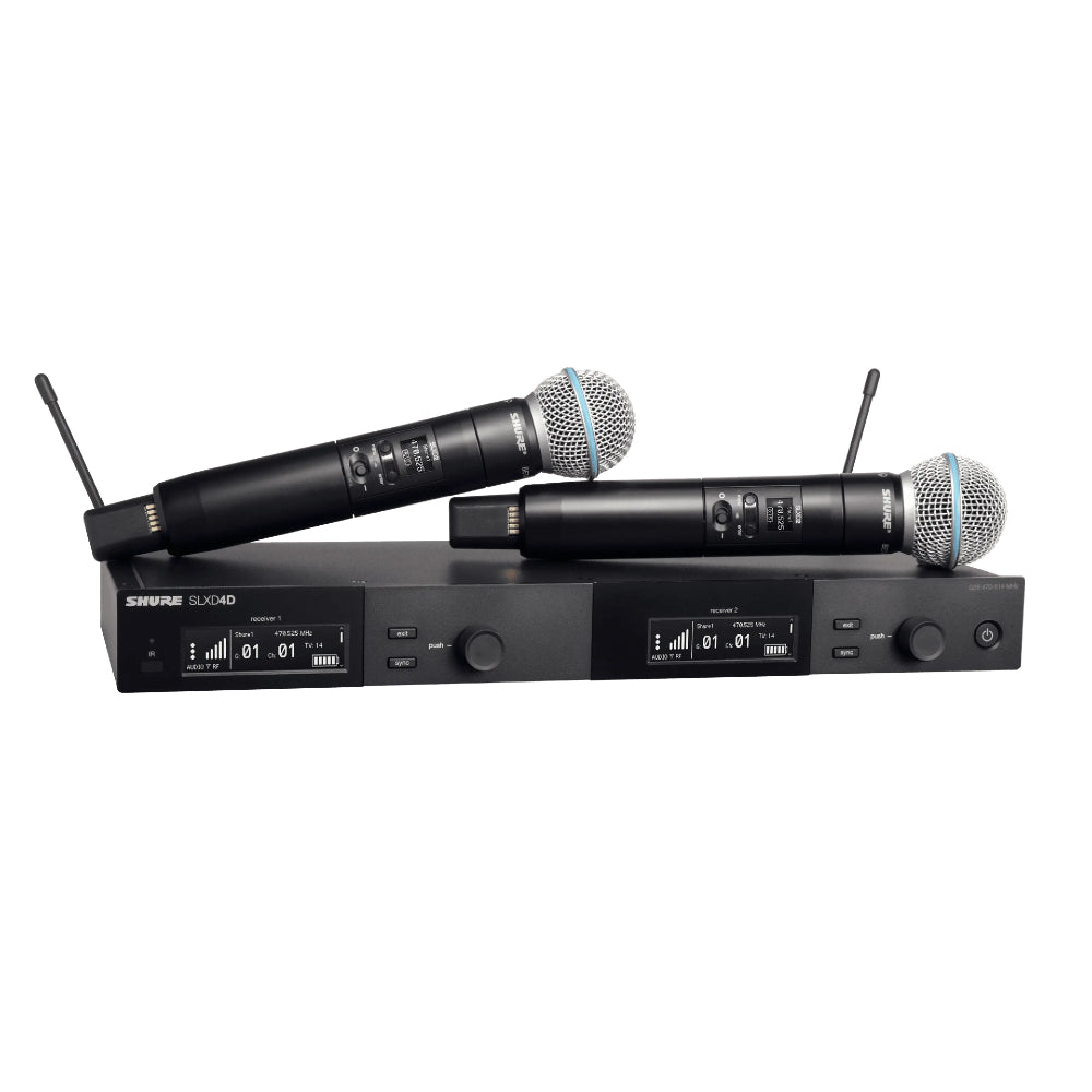 SLXD24D/B58 Dual Wireless System with 2 SLXD2/B58 Handheld Transmitters (470 to 514 MHz)