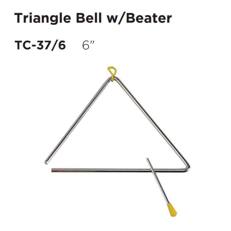 Maxtone TC-37/6 6 Inch Triangle Bell w/Beater Maxtone TC-37/6 6 Inch Triangle Bell w/Beater