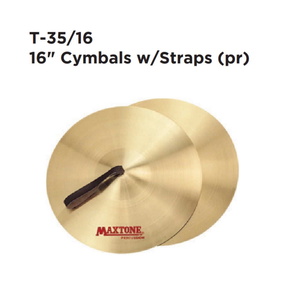 Maxtone T-35/16 Cymbals with Strap 16 inches 0.99 mm Thickness (sold by PAIR)