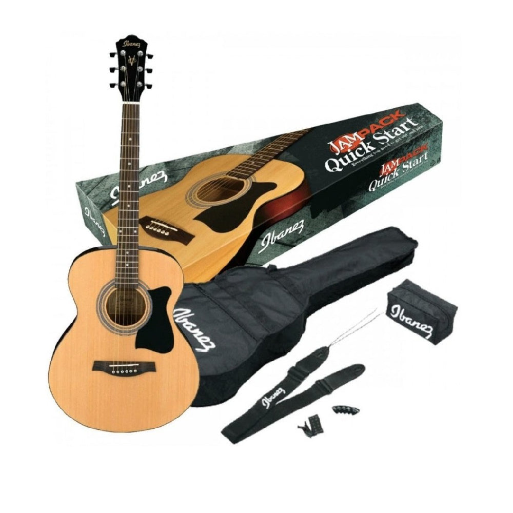 Ibanez VC50NJP-OPN Jampack Series Acoustic Guitar Package, Open Pore Natural