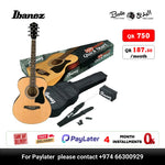 Ibanez VC50NJP-OPN Jampack Series 40.5" Inch Concert body Acoustic Guitar Package, Open Pore Natural