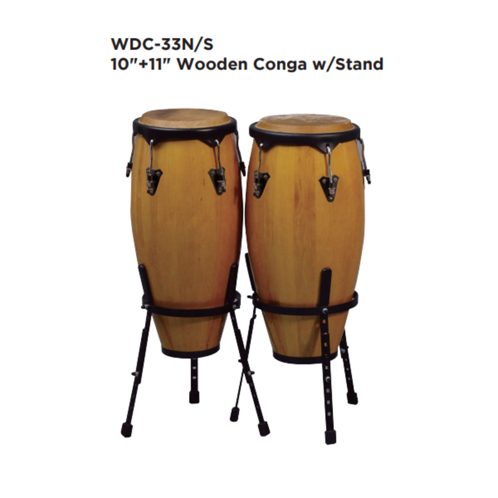 Maxtone WDC-33N/S 10"+11" WOODEN CONGA W/STAND
