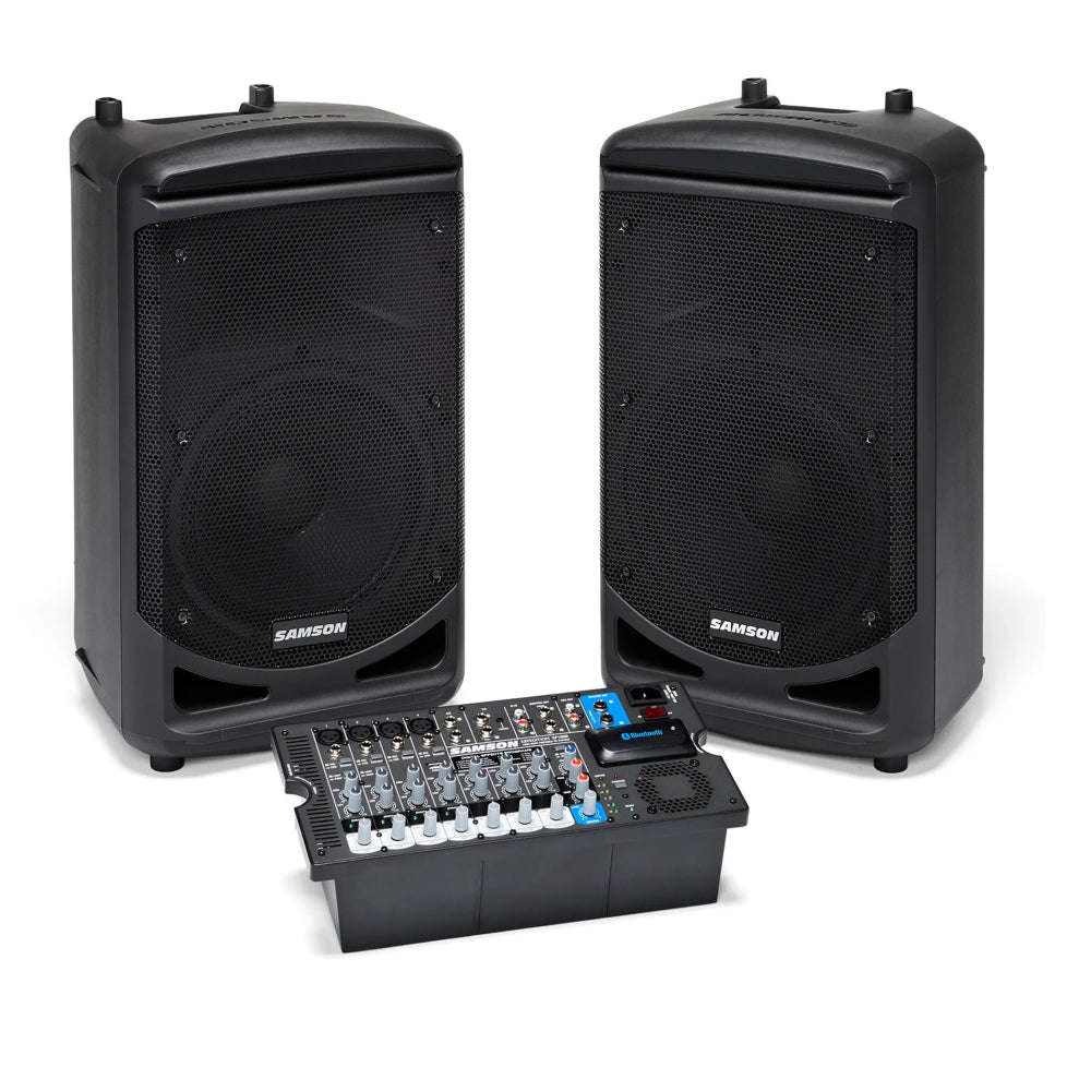 Samson Expedition XP1000 1000W Compact All-in-one PA with 10-channel Mixer, Dual 2-way Speakers, Built-in Digital Effects, and Bluetooth Connectivity