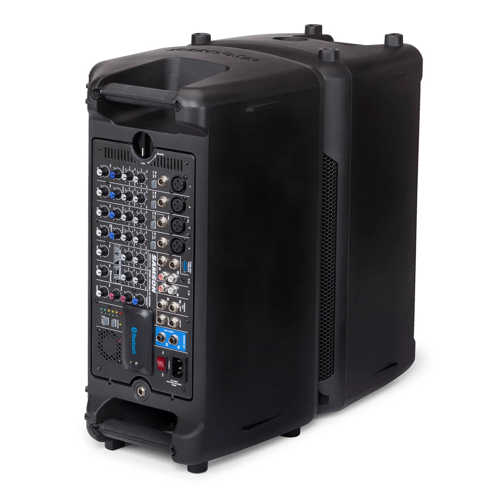 Samson Expedition XP800 800W Compact All-in-one PA with 8-channel Mixer, Dual 2-way Speakers, Built-in Digital Effects, and Bluetooth Connectivity Samson Expedition XP800 800W Compact All-in-one PA with 8-channel Mixer, Dual 2-way Speakers, Built-in Digital Effects, and Bluetooth Connectivity