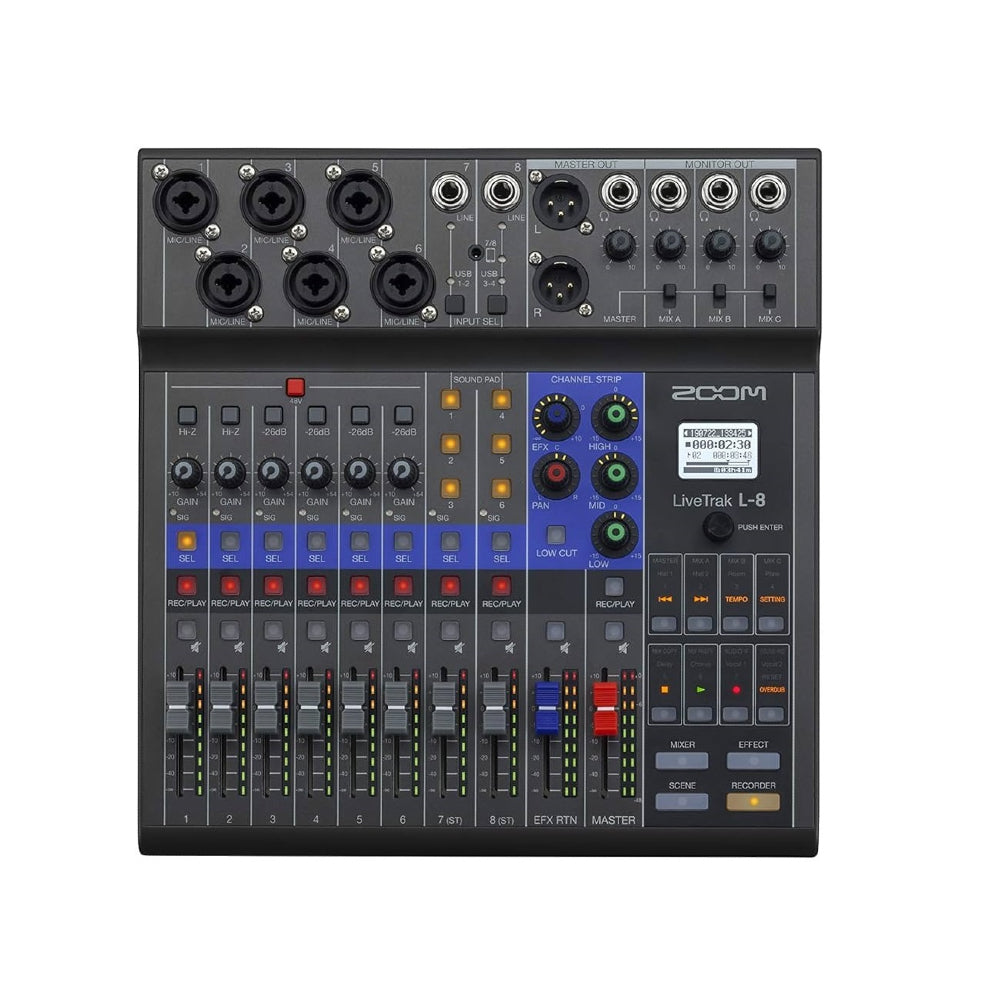 Zoom LiveTrak L-8 Portable 8-Channel Digital Mixer and Multitrack Recorder Zoom LiveTrak L-8 Portable 8-Channel Digital Mixer and Multitrack Recorder