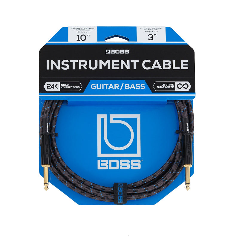 Boss BIC-10 Straight to Straight Instrument Cable - 10 foot Boss BIC-10 Straight to Straight Instrument Cable - 10 foot