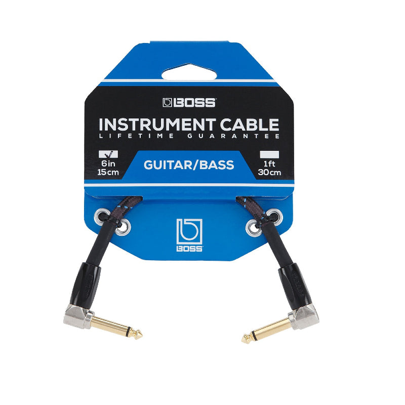 Boss BIC-PC Right Angle to Right Angle Instrument Cable - 6 inch Boss BIC-PC Right Angle to Right Angle Instrument Cable - 6 inch