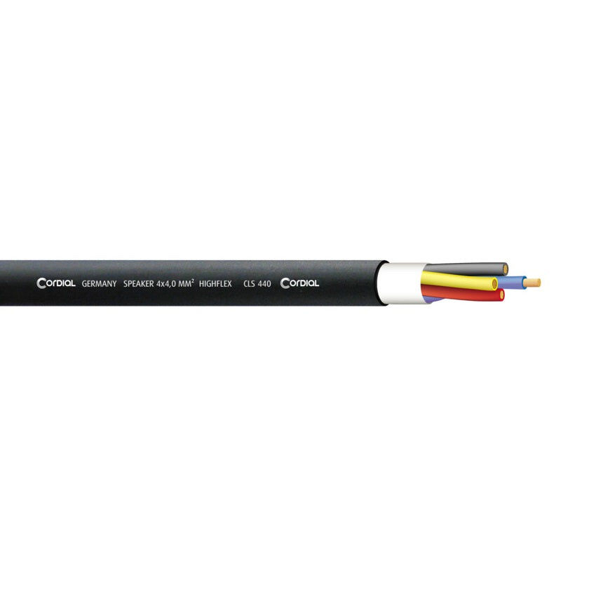 Cordial Highflex CLS 440 Black 4x4.0mm 4 cores loudspeaker multicore Speaker Cable - Price Per Meter