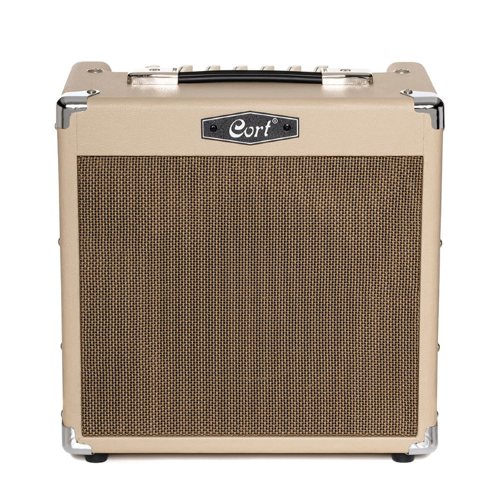 Cort CM15R-WTS (White Sand) Electric Guitar Amplifier With Reverb 15W