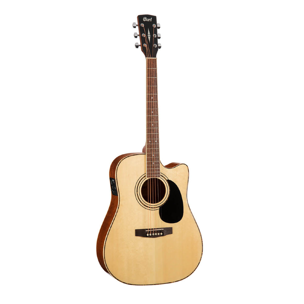 Cort AD880CE-NS Dreadnought Cutaway Semi Acoustic Guitar – Natural Satin