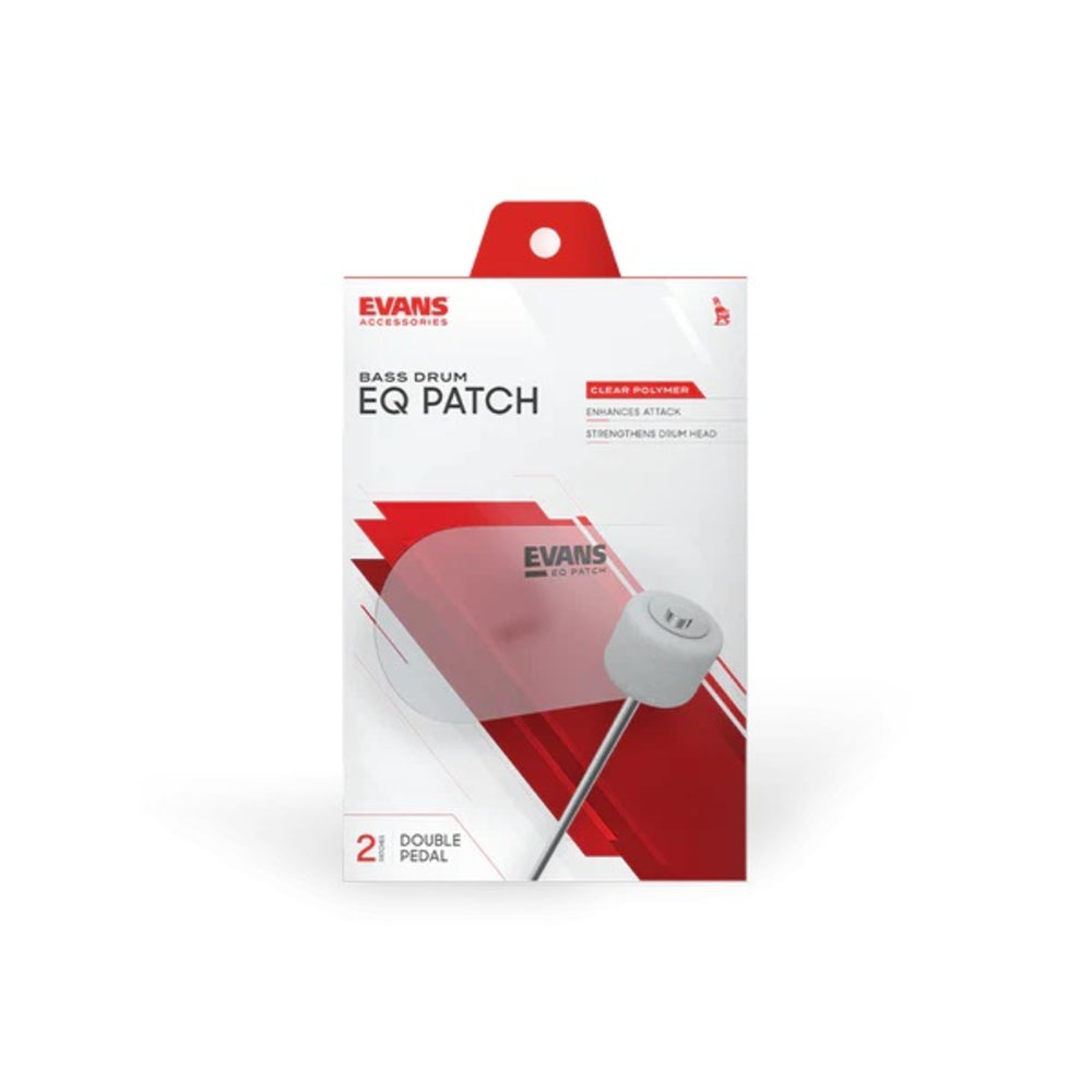 Evans EQPC2 EQ clear non-slip plastic bass drum patch for double-pedals