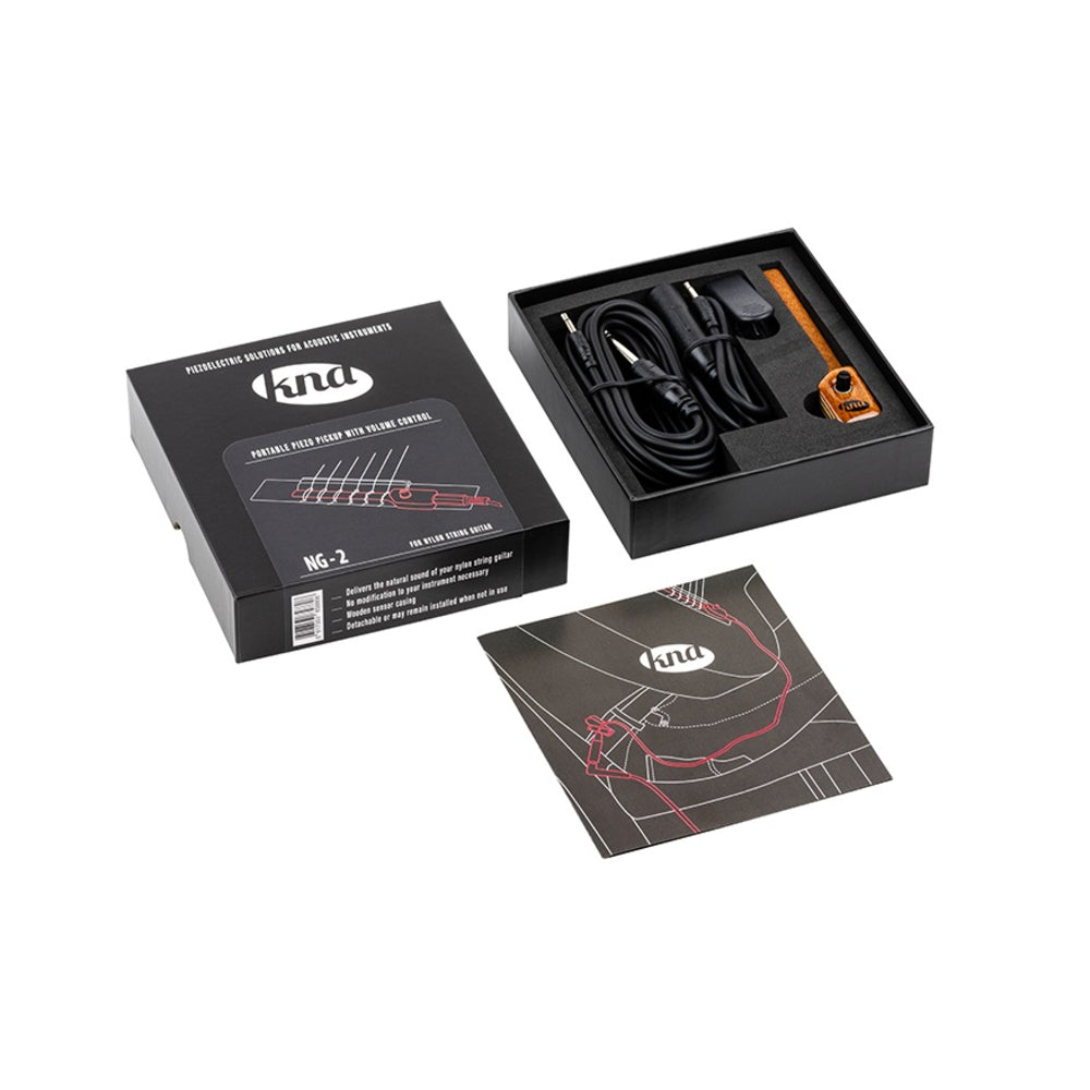 KNA NG-2 Portable bridge-mounted piezo with volume control for nylon-string guitar pickup KNA NG-2 Portable bridge-mounted piezo with volume control for nylon-string guitar pickup