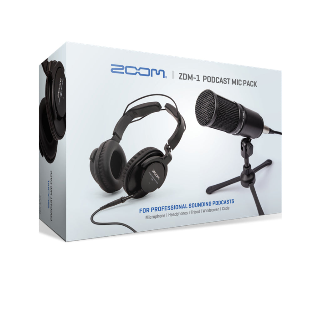 Zoom ZDM-1 Podcast Mic Pack with Headphones, Windscreen, XLR, and Tabletop Stand Zoom ZDM-1 Podcast Mic Pack with Headphones, Windscreen, XLR, and Tabletop Stand