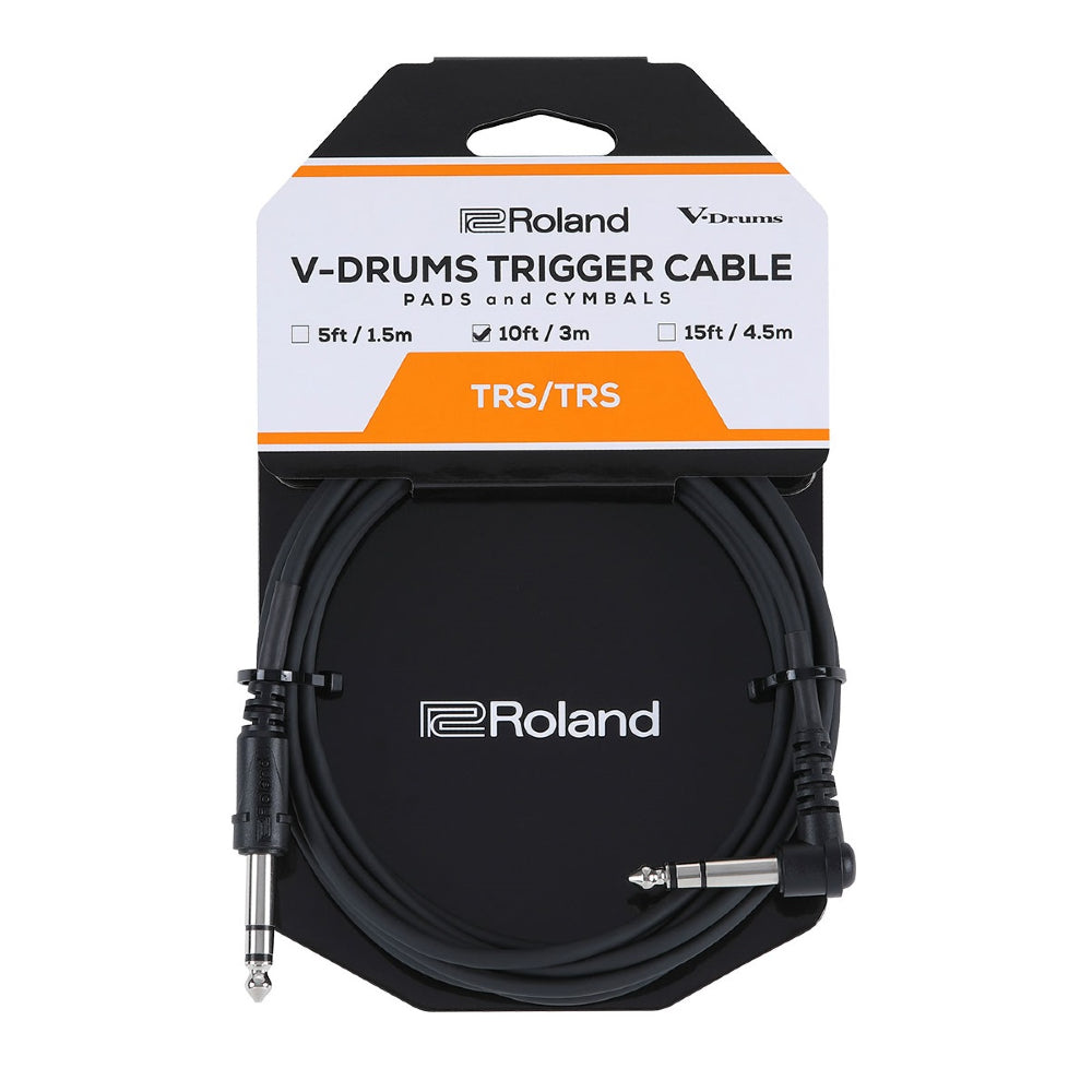Roland PCS-10-TRA 1/4-inch TRS Male to 1/4-inch TRS Male Right Angle Percussion Trigger Cable - 10 foot Roland PCS-10-TRA 1/4-inch TRS Male to 1/4-inch TRS Male Right Angle Percussion Trigger Cable - 10 foot