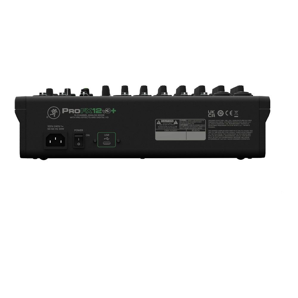 Mackie ProFX12v3+ 12-channel Mixer 2-in/4-out USB-C Audio Interface, Effects, and Bluetooth