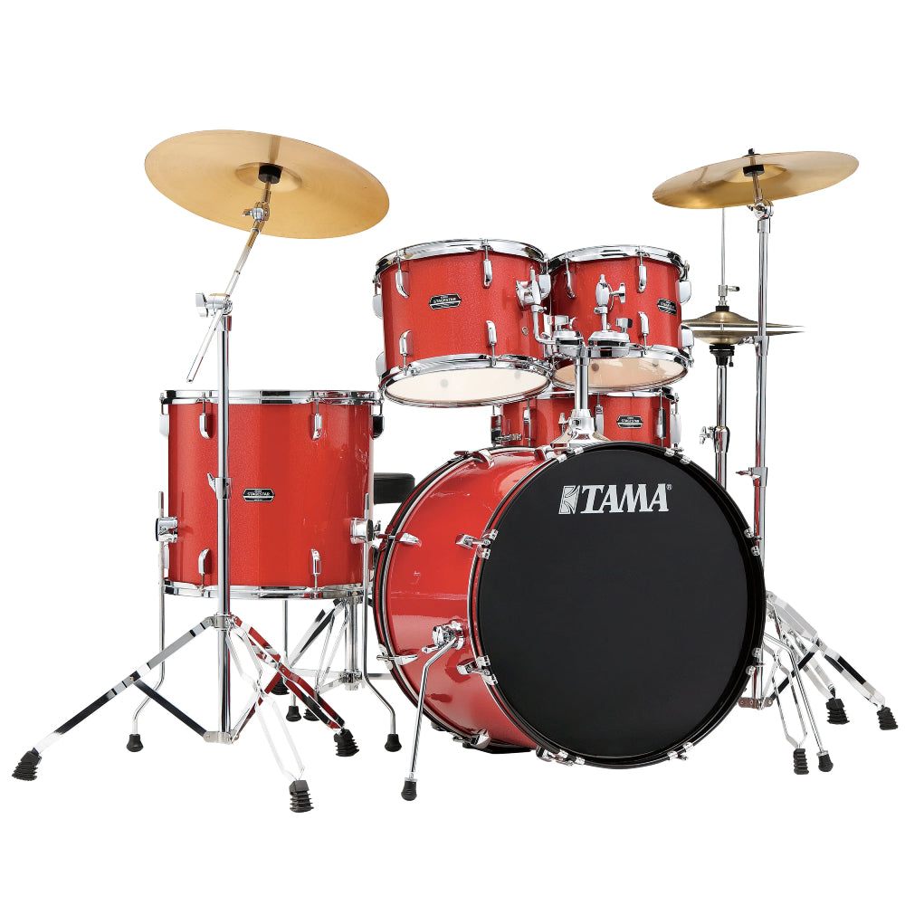 TAMA Stagestar ST52H6C-CDS Candy Red Sparkle 5-Piece Drum Kit with 22" Bass Drum - with cymbals set and Hardware