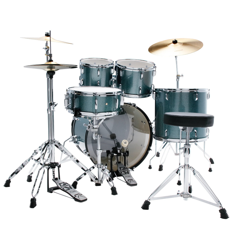 TAMA Stagestar ST52H6C-SEM Sea Blue Mist 5-Piece Drum Kit with 22" Bass Drum - with cymbals set and Hardware