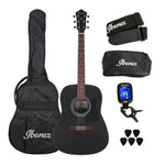 Ibanez V54NJP-WK Jampack Series Acoustic Guitar Package - Weathered Black Open Pore