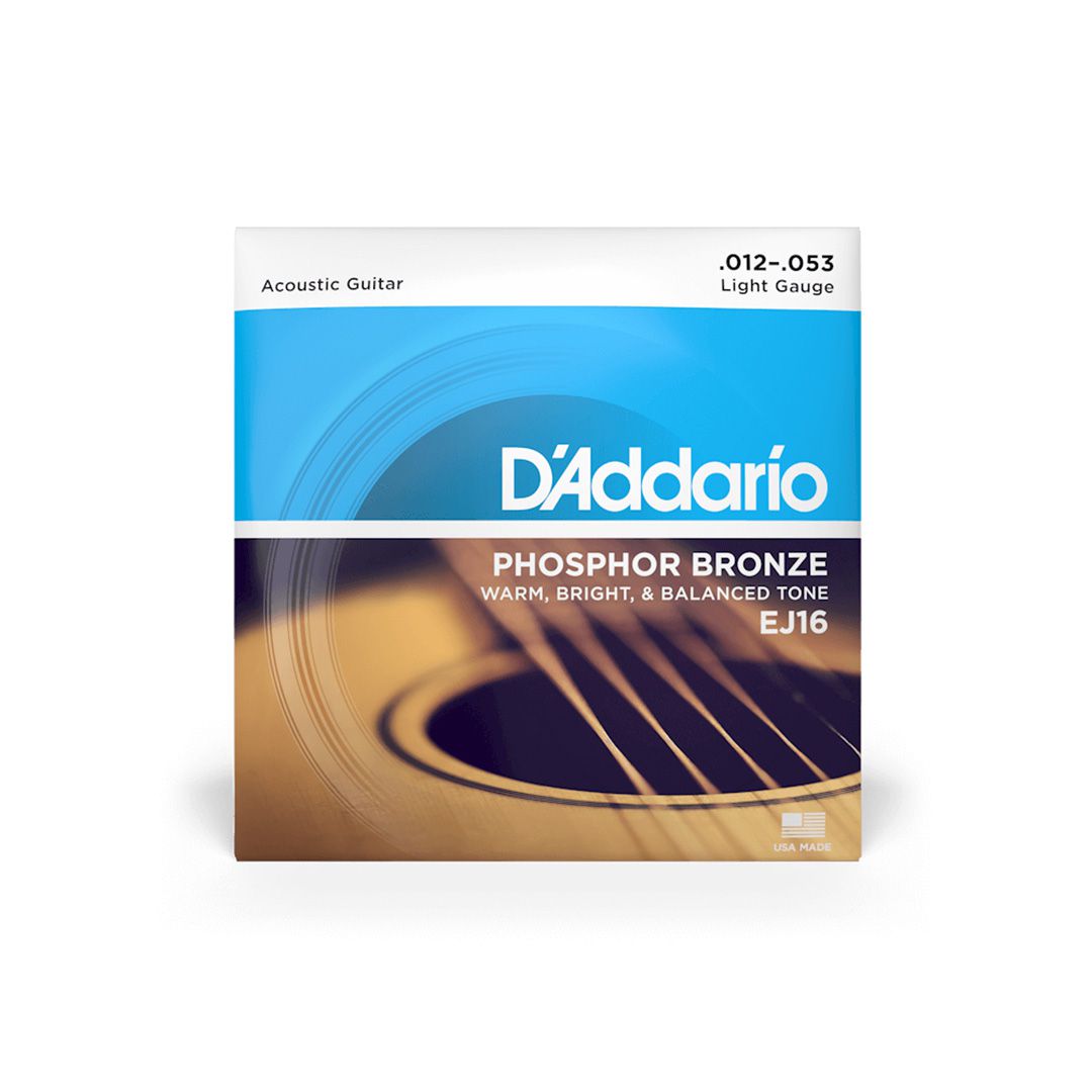 D'Addario EJ16 Phosphor Bronze Acoustic Guitar Strings - .012-.053 Light D'Addario EJ16 Phosphor Bronze Acoustic Guitar Strings - .012-.053 Light