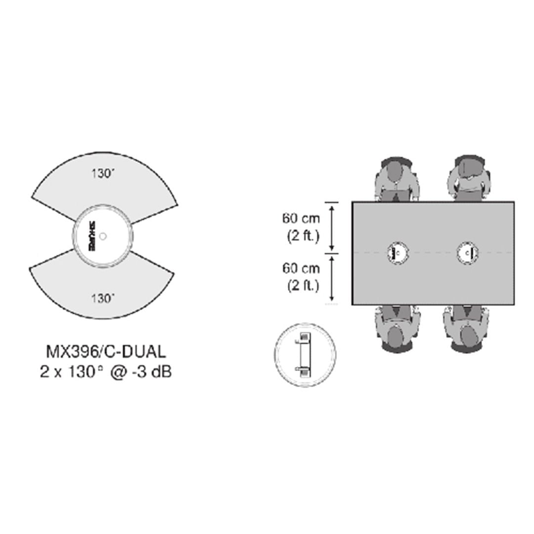 Shure MX396/C Dual-Element Boundary Microphone Shure MX396/C Dual-Element Boundary Microphone