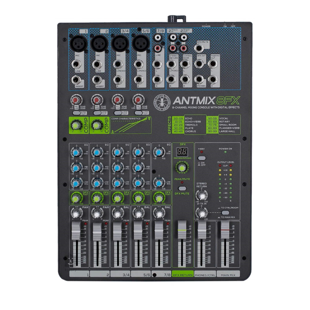 ANT ANTMIX 8FX 8-Channel Mixing Console With Effects ANT ANTMIX 8FX 8-Channel Mixing Console With Effects