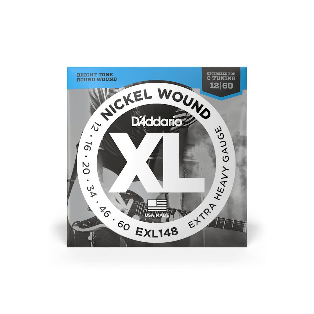 D'Addario EXL148 XL Nickel Wound Electric Guitar Strings - .012-.060 Extra Heavy / For Drop C Tuning D'Addario EXL148 XL Nickel Wound Electric Guitar Strings - .012-.060 Extra Heavy / For Drop C Tuning