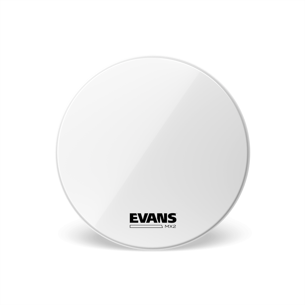 Evans BD24MX2W MX2 White Marching Bass Drumhead 24 inch