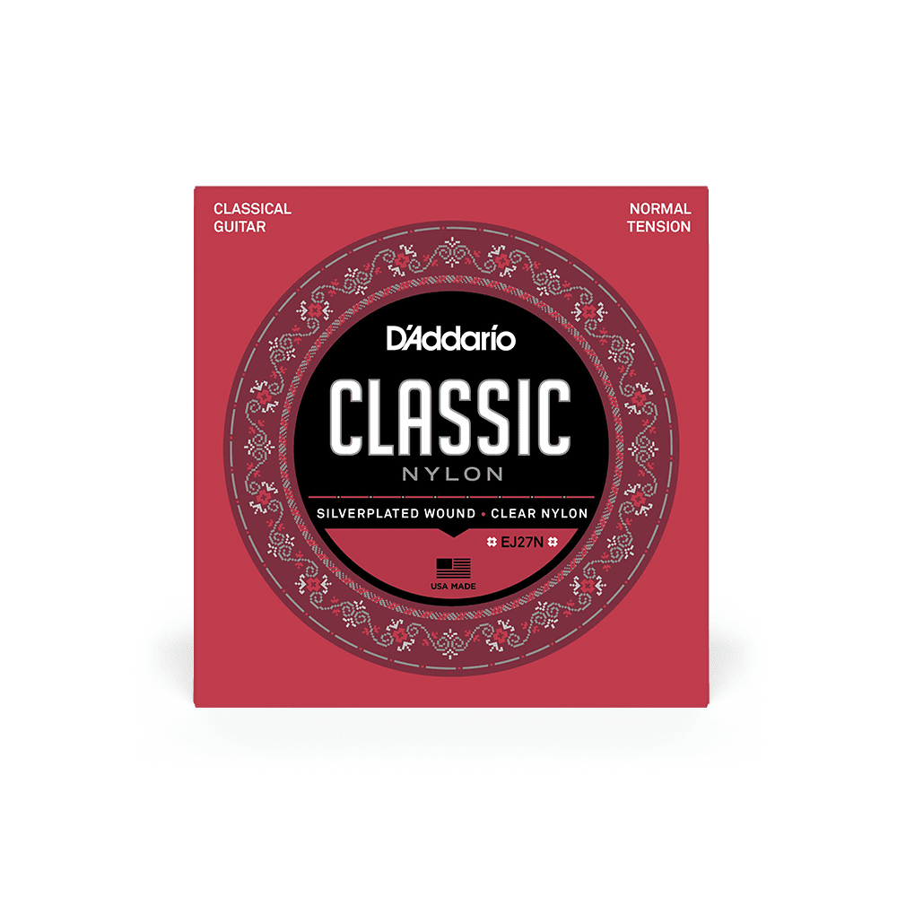 D'Addario EJ27N Silver-Plated Nylon Core Classical Guitar Strings - Normal Tension / Nylon Student Classical Strings D'Addario EJ27N Silver-Plated Nylon Core Classical Guitar Strings - Normal Tension / Nylon Student Classical Strings