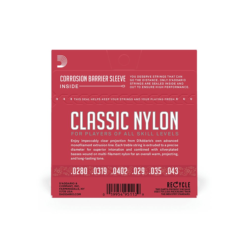 D'Addario EJ27N Silver-Plated Nylon Core Classical Guitar Strings - Normal Tension / Nylon Student Classical Strings D'Addario EJ27N Silver-Plated Nylon Core Classical Guitar Strings - Normal Tension / Nylon Student Classical Strings