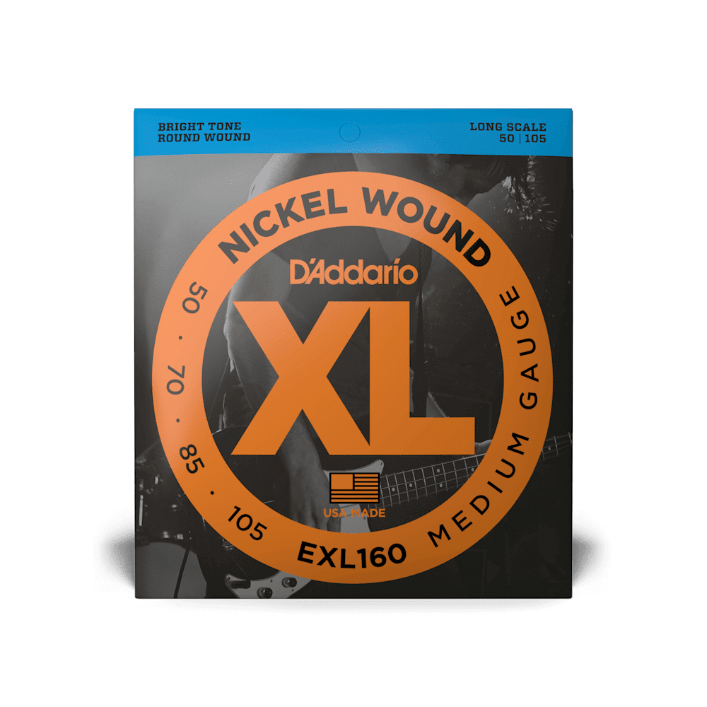 D'Addario EXL160 Nickel Wound Bass Guitar Strings - .050-.105 Medium Long Scale 4-string D'Addario EXL160 Nickel Wound Bass Guitar Strings - .050-.105 Medium Long Scale 4-string