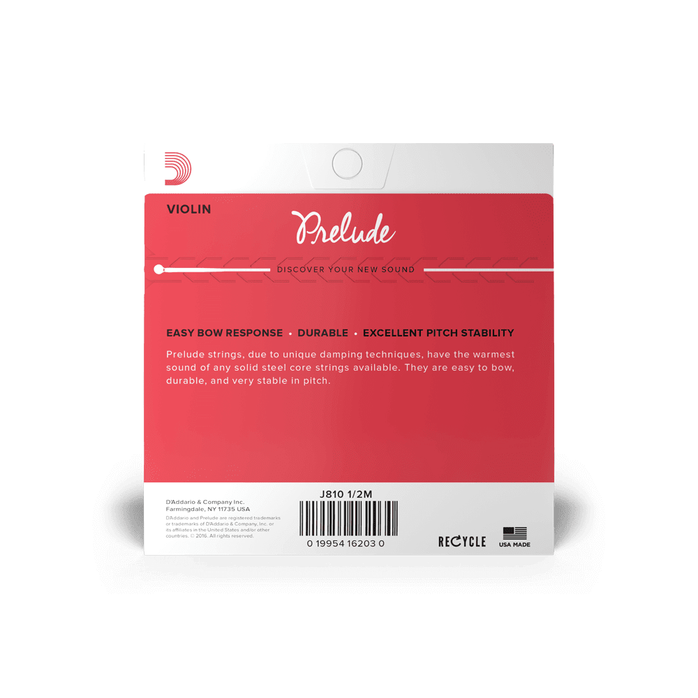 D'Addario J8101/2M PRELUDE VIOLIN String Set, 1/2 Scale, Medium Tension D'Addario J8101/2M PRELUDE VIOLIN String Set, 1/2 Scale, Medium Tension