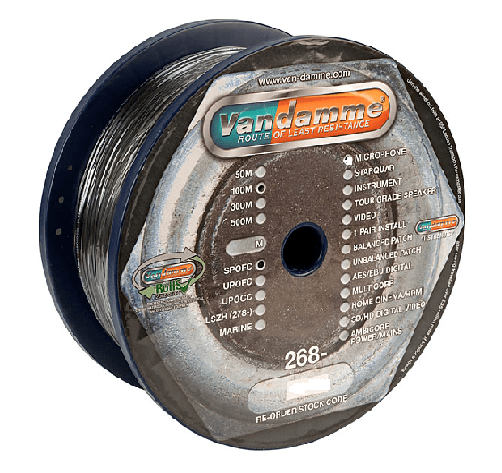 Van Damme 268-515-000 Black Series Tour Grade Twin Axial Speaker Cable - Price Per Meter